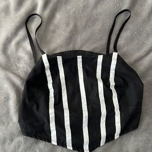 black and white striped